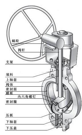 法兰式双偏心蝶阀结构图